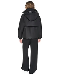 Dkny Women's Hooded Bubble Hem Rain jacket