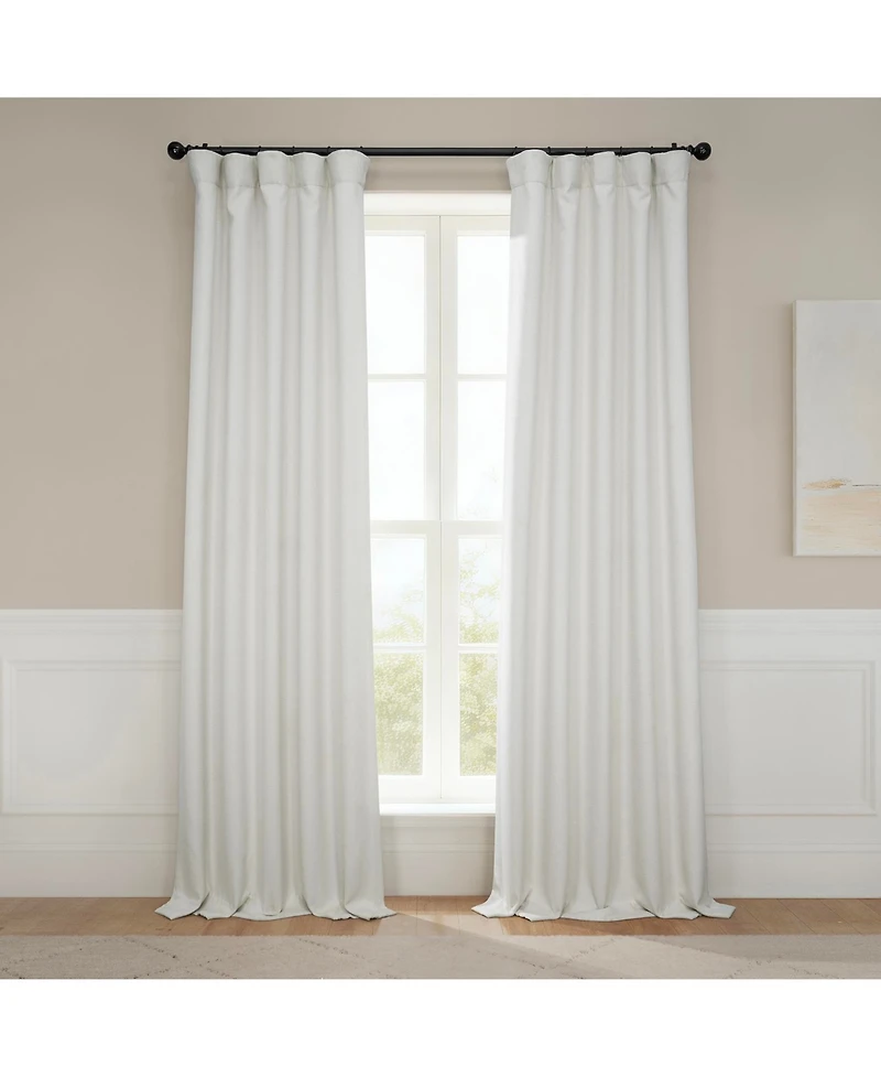 Half Price Drapes Textured Faux Linen Room Darkening Curtain