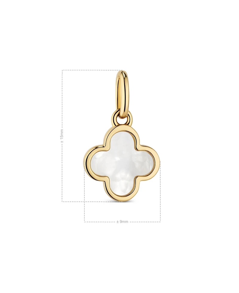 Devata Mother of Pearl Clover Pendant in 14K Gold