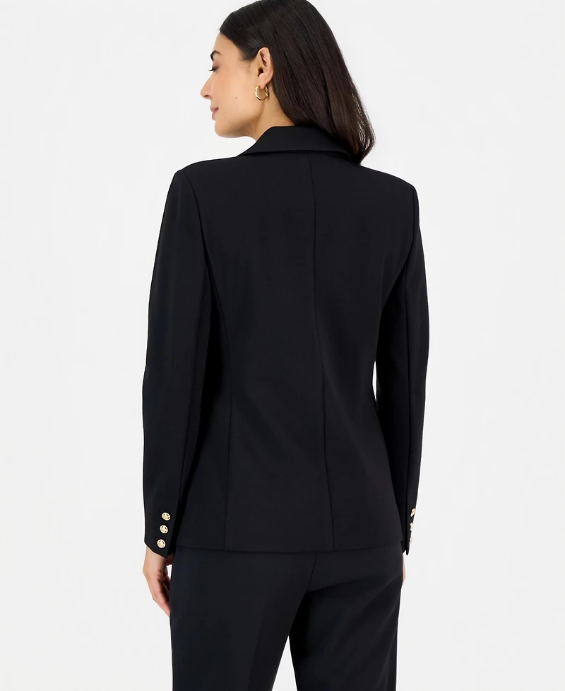 I.n.c. International Concepts Petite Double-Breasted Fitted Stretch Ponte Blazer, Macy's Exclusive