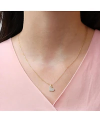 The Lovery Mini Asymmetrical Cz Heart Necklace 14K Gold Plated Sterling Silver