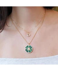 The Lovery Baguette Cz Circle Necklace 14K Gold Plated Sterling Silver
