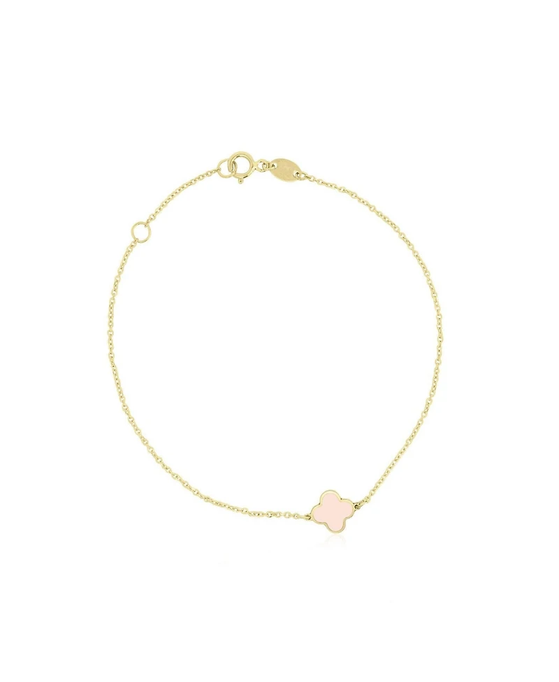 The Lovery Mini Pearl Single Clover Bracelet 14K Gold