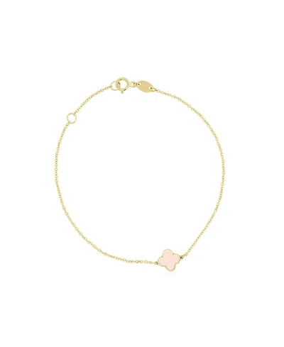 The Lovery Mini Pearl Single Clover Bracelet 14K Gold