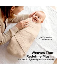 KeaBabies 3-Pack Lyra Muslin Swaddle Blankets for Newborns, Large Cotton Nursery Baby Blankets, Soft & Breathable