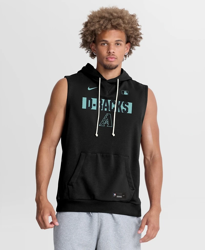 Nike Men's Black Arizona Diamondbacks Authentic Collection Standard Issue Dri-fit Sleeveless Hoodie