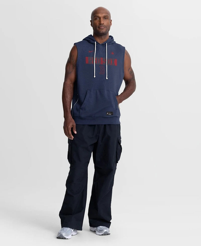 Nike Men's Navy Boston Red Sox Authentic Collection Standard Issue Dri-fit Sleeveless Hoodie