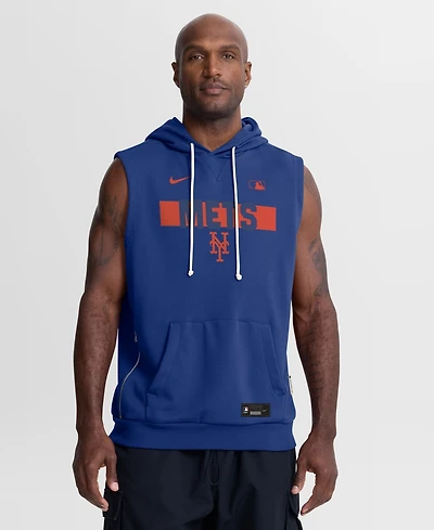 Nike Men's Royal New York Mets Authentic Collection Standard Issue Dri-fit Sleeveless Hoodie