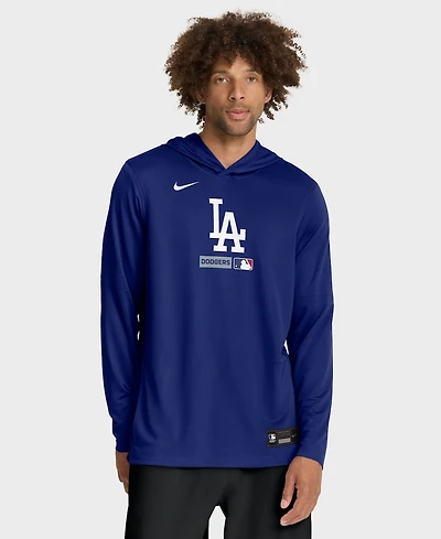 Nike Men's Royal Los Angeles Dodgers Authentic Collection Dri-fit Long Sleeve Hoodie
