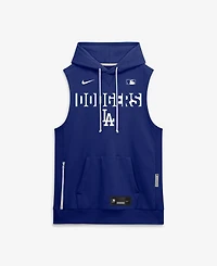 Nike Men's Royal Los Angeles Dodgers Authentic Collection Standard Issue Dri-fit Sleeveless Hoodie