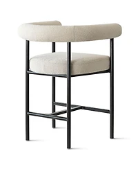 Maison Boucle 24" Boucle Upholstered Counter Height Bar Stools with Arms, Set of 3