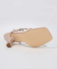Berness Women's Nalani Strappy Ankle Strap Heeled Thong Sandals