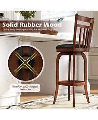 Slickblue Set of 2 Faux Leather Swivel Bar Stools for Counter Height Seating