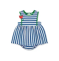 Florence Eiseman Baby Girl Stripe Knit Romper With Tulip
