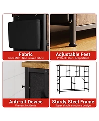 homfan 10-Drawer Fabric Storage Cabinet, Freestanding Organizer Tower with Non-Woven Drawers for Bedroom Closet Nursery