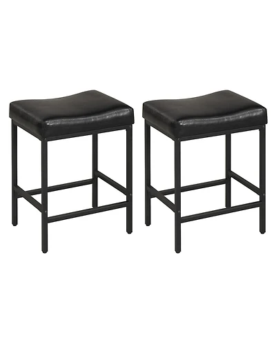 Slickblue Set of 2 25 Inch Counter Height Bar Chairs for Kitchen Island Seating
