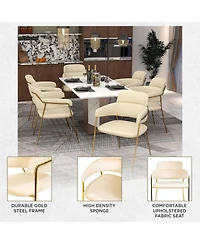 LeisureMod Axis Dining Chair Set of 2 Velvet Upholstery with Stainless Steel Legs, Accent Side for Modern Home, Kitchen and