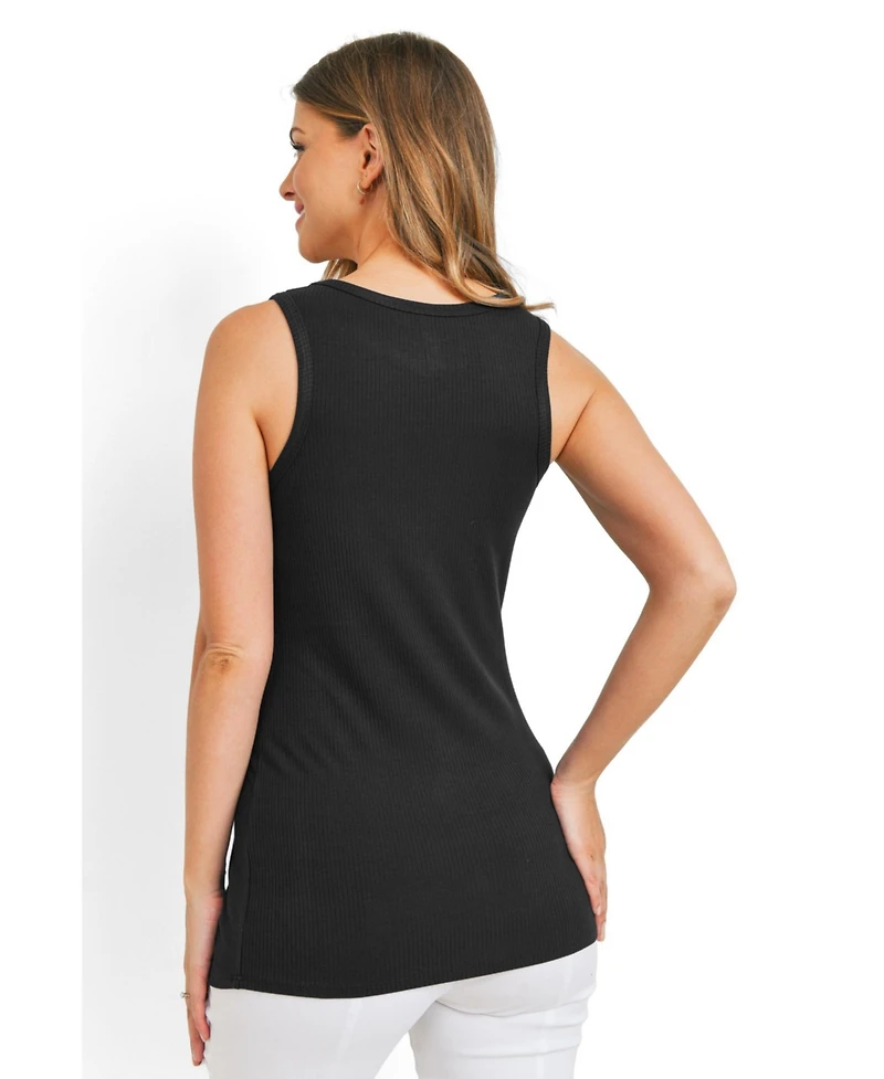 Hello Miz Maternity Ribbed Scoop Neck Tank Top