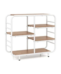 Slickblue Modern 5-Tier Metal Frame Bookshelf and Storage Organizer