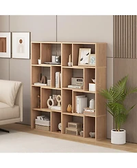 Gouun 48-Inch 4-Tier Geometric Bookshelf with 8 Open Cubes