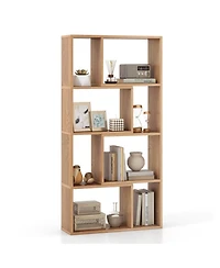Gouun 48-Inch 4-Tier Geometric Bookshelf with 8 Open Cubes
