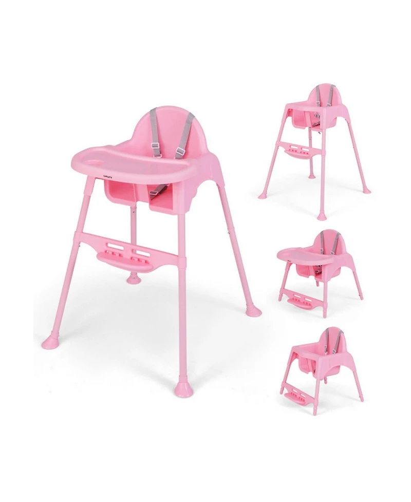 Gouun Toddler 4-in-1 Convertible High Chair with Removable Dishwasher-Safe Tray