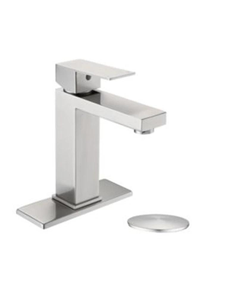 Midola Bathroom Faucet Single Hole Single Handle Stainless Steel Faucet For Bathroom Sink With Deckplate Drain Assembly