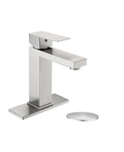 Midola Bathroom Faucet Single Hole Single Handle Stainless Steel Faucet For Bathroom Sink With Deckplate Drain Assembly