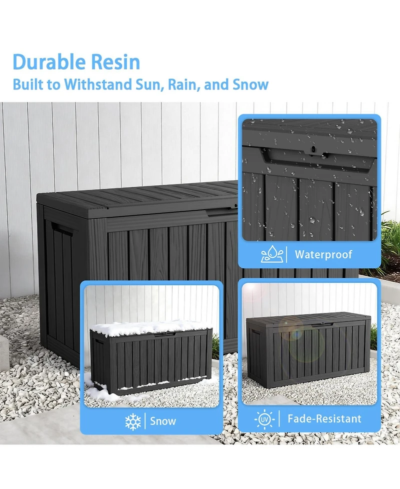 sumyeg Resin Outdoor Storage Deck Box with Lockable Lid