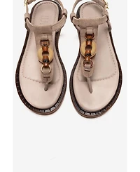 Forever & Always Shoes Women's Tiana Leather Buckled Sandal