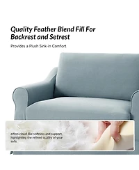 Hulala Home Raul Farmhouse Slipcovered Armchair with Feather Blended Cushion