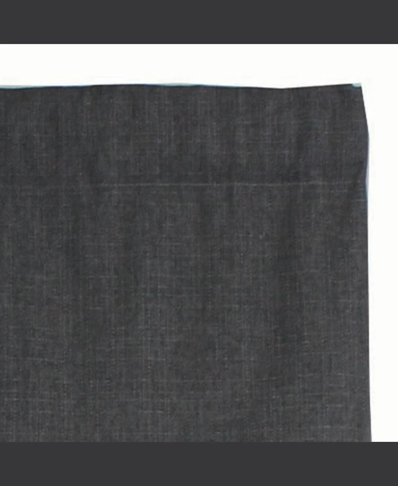 Rlf Home R-Crosby Essential Solid Color Fabric Printed Regal Valance 3inch Rod Pocket Iron Charcoal