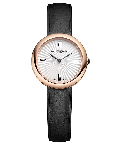 Baume & Mercier Women's De Joia Quartz Black Leather Watch 28mm