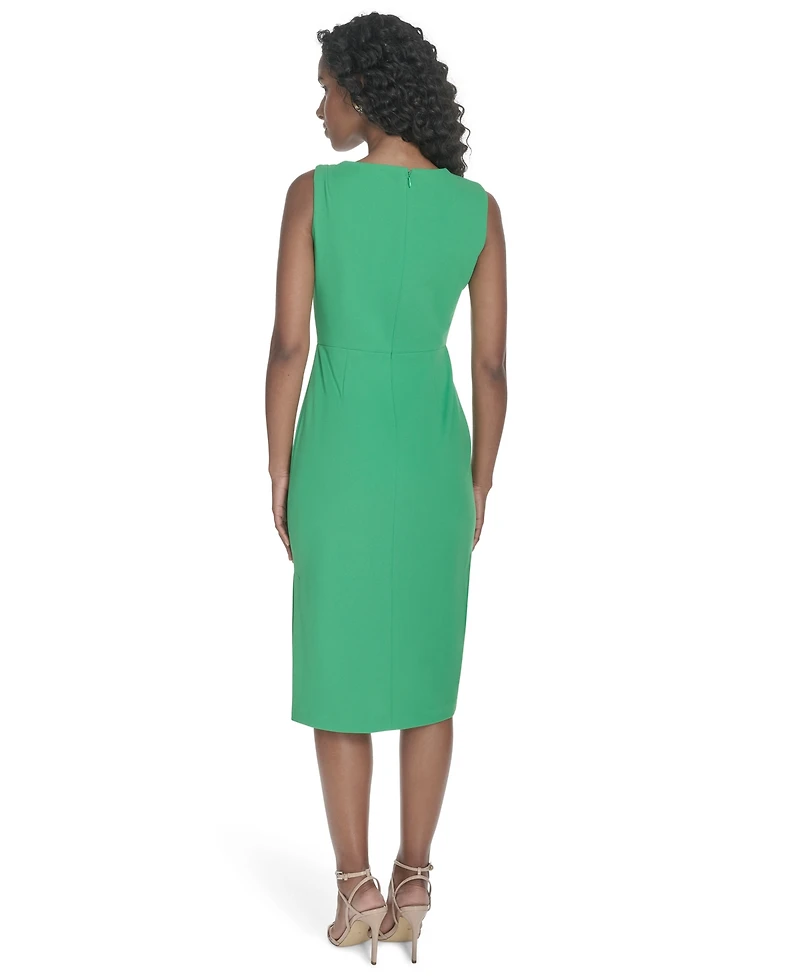Calvin Klein Women's Asymmetric-Neck Sleeveless Sheath Dress