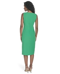Calvin Klein Women's Asymmetric-Neck Sleeveless Sheath Dress