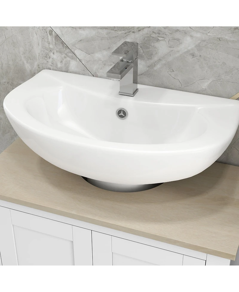Phying Pedestal Sink Cabinet Multipurpose Under Sink Storage Cabinet with U Shape Design and Adjustable Shelf