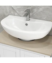 Phying Pedestal Sink Cabinet Multipurpose Under Sink Storage Cabinet with U Shape Design and Adjustable Shelf