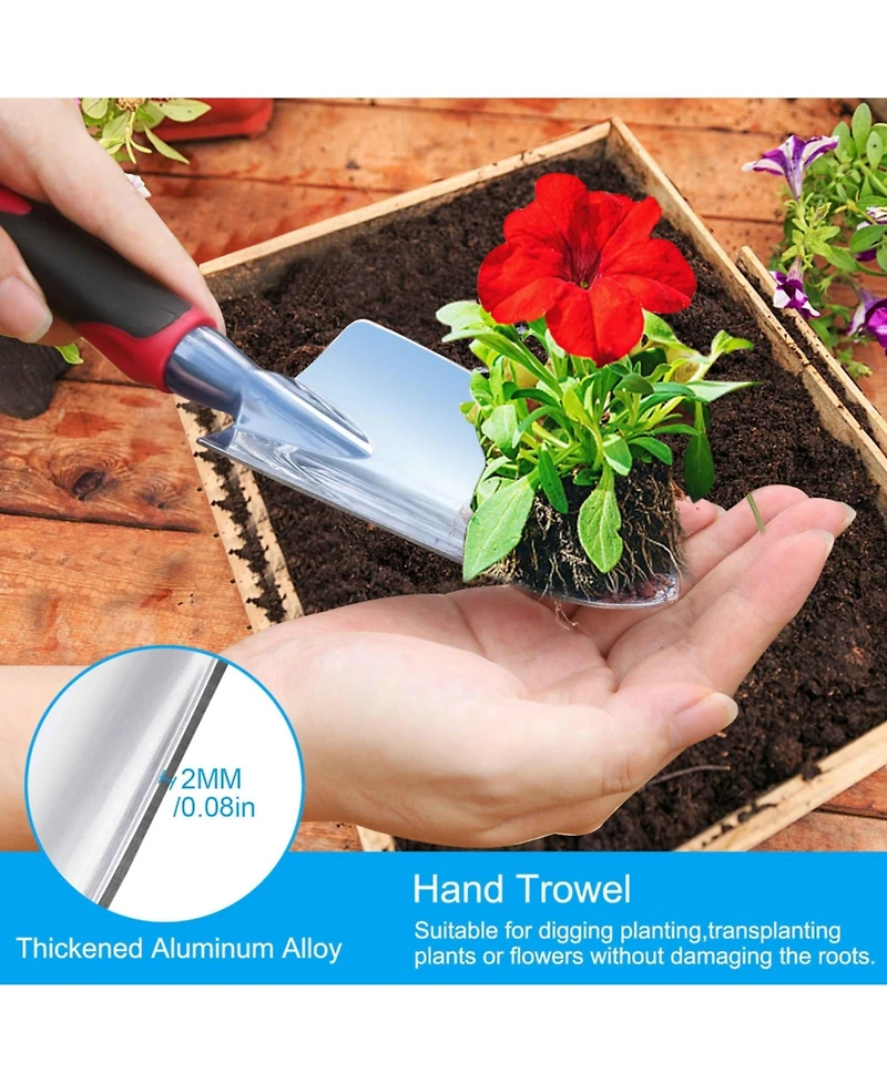 Xdovet Garden Tool Set Aluminum Shovel Rake Transplant