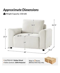 Hulala Home Bernice Modern Oversized Armchair with Removable Back Cushion