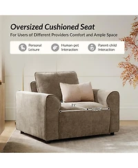 Hulala Home Bernice Modern Oversized Armchair with Removable Back Cushion