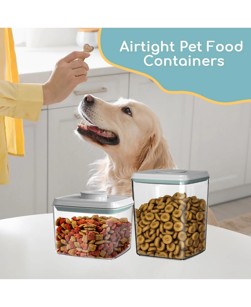 Aronkl 1.35 Qt Airtight Pet Food Storage Container Clear Plastic Pop Up Lid