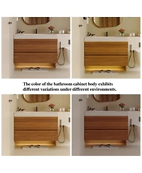 Phying 29.9 Inch Modern Floating Bathroom Vanity Wall Mounted Bath Cabinet Sink Space Saving Bathroom Furniture for Small Bathrooms Apartments