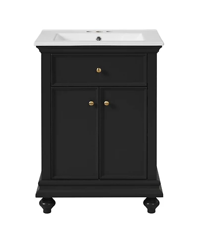Phying 24 Inch Modern French Bathroom Vanity Freestanding Cabinet Farmhouse Bathroom Home Furniture