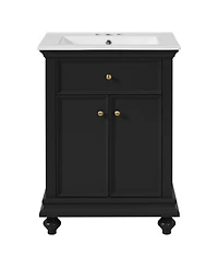 Phying 24 Inch Modern French Bathroom Vanity Freestanding Cabinet Farmhouse Bathroom Home Furniture