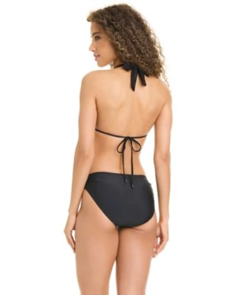 Sanctuary Womens Woodland Flora Halter Neck Bikini Top Side Shirred Hipster Swim Bottoms