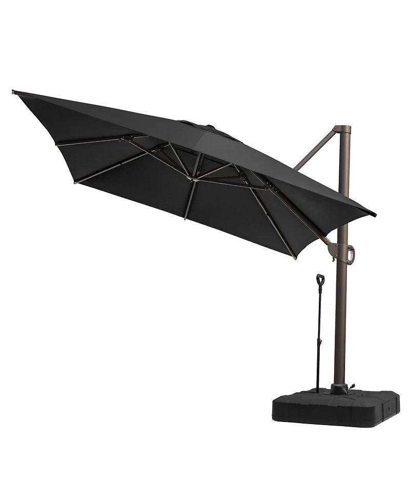Pellebant Outdoor Patio 10X13Feet Aluminum Cantilever Umbrella with Rod Wheel Base