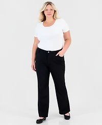 Jones New York Plus Ff Lexington Bootleg High-Waisted Jeans