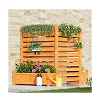 Aoxun Decorative Fence Planter Set of 3 C Cedar Wood Garden Border