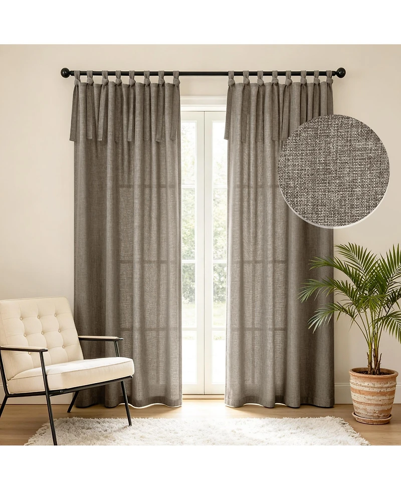 Garrett Textured Tie Knots Curtains Pair