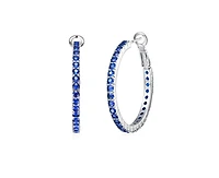 Rachel Glauber Chic White Gold Plated Cz Hinge Hoop Statement Earrings